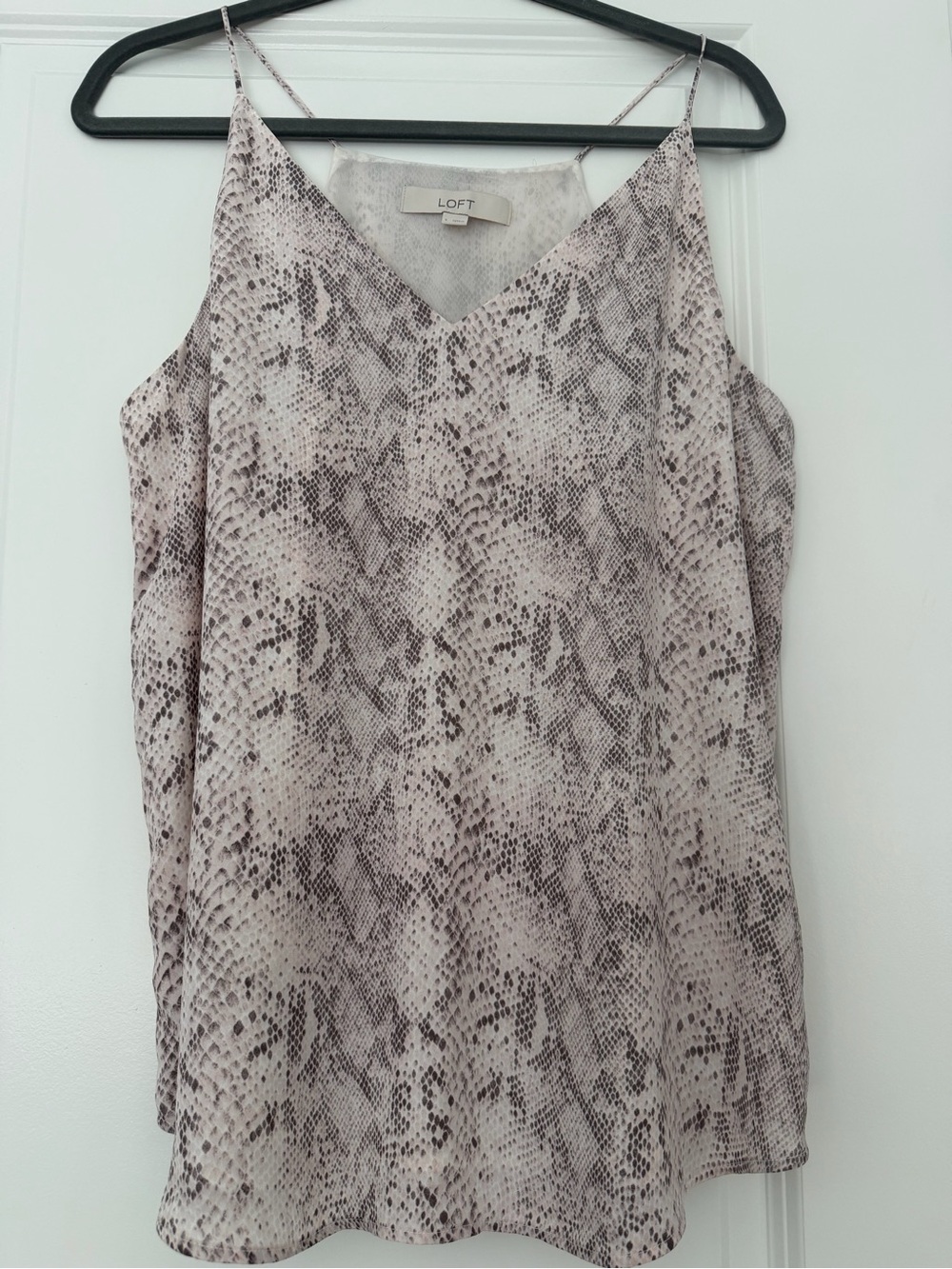 LOFT Snake Print Spaghetti Strap Cami in Taupe and Gray